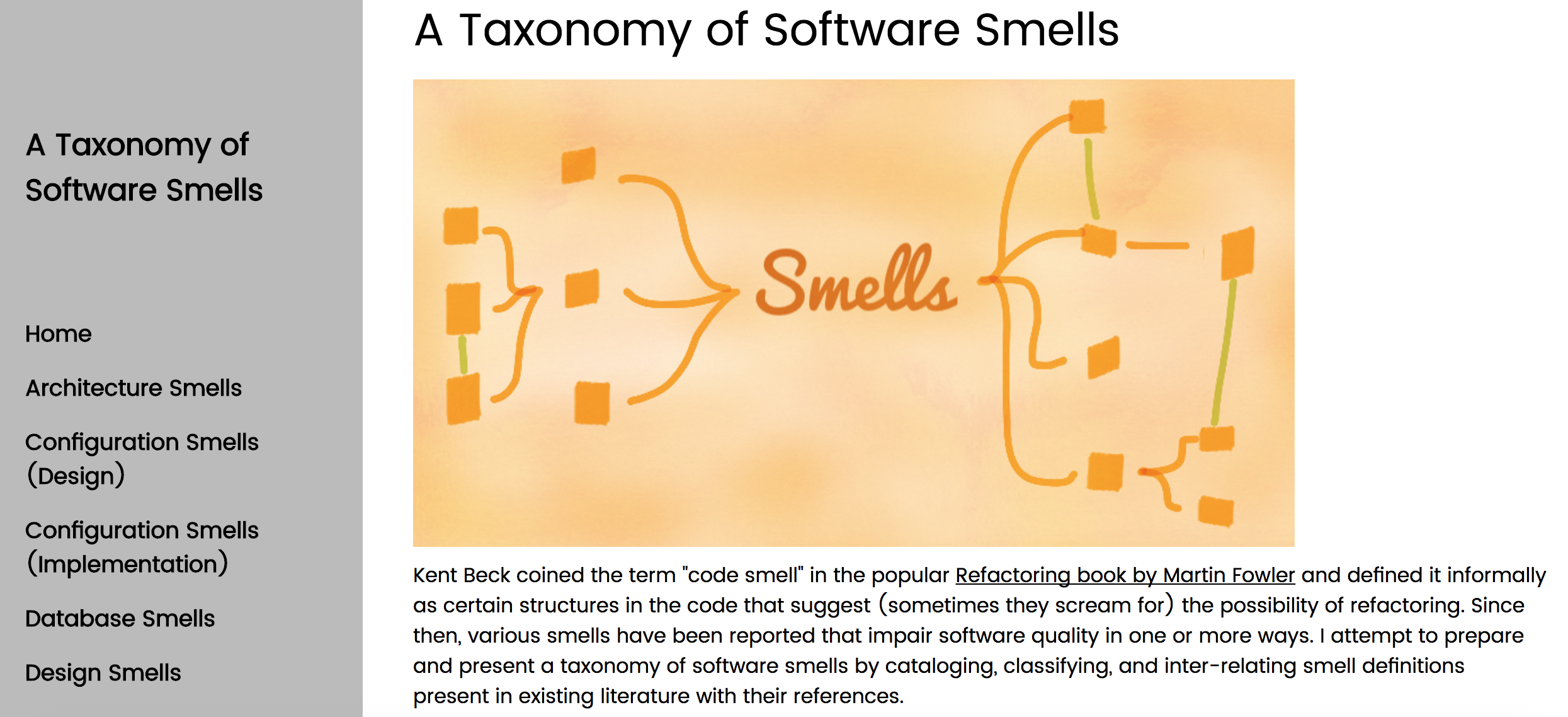 A Taxonomy of Software Smells